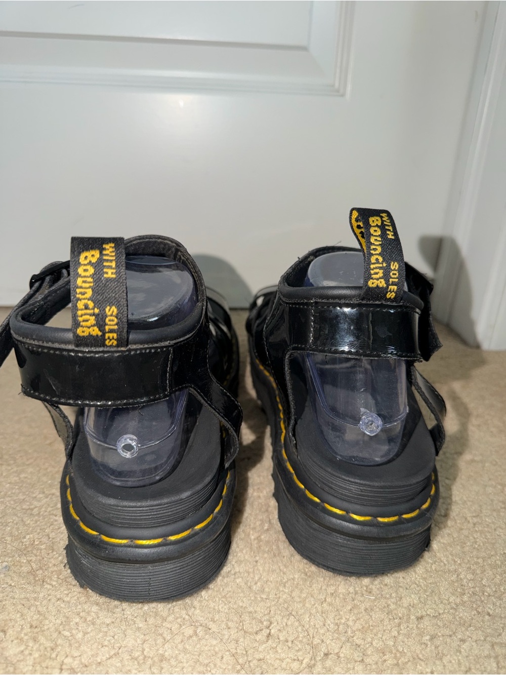 Dr Martens Blaire Womens 11 Black Patent Leather Gladiator Platform Sandals - Picture 5 of 8